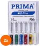 Prima Set 2 x 6 Ace Endodontice Kerr K-Files, Nr. 45-80 Asortate, 25 mm, pentru Canal Radicular, Prima (TEV-2xVTR-0629-45-80-AST)