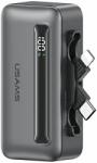 USAMS USA001544 Powerbank integrált kábellel Lightning + Type-C / 4500mAh 20W - Szürke (USA001544) (USA001544)