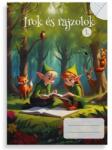 Patria Füzet A/5 olvasónapló PD 1. osztályban vonalas-sima, mesefüzet 14-32 Írok és rajzolok, fantáziadús grafikával