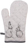 Clayre & Eef Manusa bucatarie termorezistenta bumbac bej gri Iepurasi 18x30 cm (BNS44)
