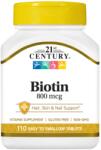 21st Century Biotin, 800 mcg, 110 таблетки, 21st Century (9091)