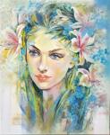 MagicArt Set pictură după numere MagicArt - Primăvara în păr (original de Miglena Kirilova) (GX48244)