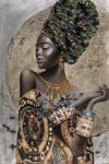 MagicArt Set pictură după numere MagicArt - Femeie africană cu bijuterii de aur (GX42424)