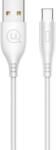 USAMS SJ267USB02 U18 USB Type-A apa - USB Type-C apa Adat és töltő kábel - Fehér (1m) (SJ267USB02) (SJ267USB02)