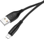 USAMS SJ266USB01 USB-A apa 2.0 - Lightning apa Adat és töltőkábel - Fekete (1m) (SJ266USB01) (SJ266USB01)