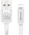 USAMS U2 USB-A apa - Lightning apa 2.0 Lapos adat és töltőkábel - Fehér (1.2m) (SJ199IP02) (SJ199IP02)