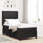 vidaXL Boxspring Ágy Matraccal Fekete 100x200 cm Bársony (3341944)