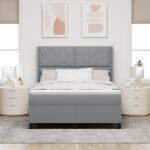 vidaXL Boxspring ágy matraccal Világosszürke 140x190 cm Szövet (3341700)
