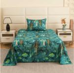  Mikroszálas lepedő 140x240 cm és párnahuzat 50x70 cm NEON FOREST, színes