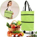  Többfunkciós összecsukható bevásárlótáska kerekeken Szín: Zöld (DS42975626)