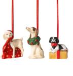 Villeroy & Boch V&B Nostalgic Ornaments karácsonyfadísz szett 3részes, Kutyusok (14-8331-6692)