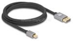 Delock Mini DisplayPort - DisplayPort-kábel 8K 60 Hz 2 m szürke fém retesz nélküli (DL81092) (DL81092)