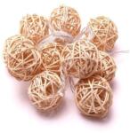 Iris 4616414 Gömb alakú fonott/rattan/1, 5m/meleg fehér/10db LED-es/3xAA elemes fénydekoráció (MEN-R1-22283)