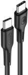 USAMS U43 USB-C apa - USB-C apa 2.0 Adat és töltőkábel - Fekete (1.2m) (SJ459USB01) (SJ459USB01)