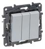 Legrand Niloé Step aluminium 103 hármas egypólusú kapcsoló, 10AX 863303 Legrand (863303)