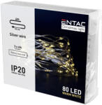 Entac Karácsonyi Beltéri Drótfüzér 80 LED meleg fehér 4, 1m (ECL-S80WW)