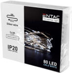 Entac Karácsonyi Beltéri Drótfüzér 80 LED hideg fehér 4, 1m (ECL-S80CW)