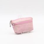 Amnisu rózsaszín krokkómintás kettő cipzáras bőr kulcstartó b4006