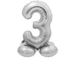 Godan Talpas számos lufi 28" (72cm) fólia szám, számjegy, 3 csak levegővel tölthető, Ezüst (LUFI952429)