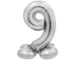 Godan Talpas számos lufi 28" (72cm) fólia szám, számjegy, 9 csak levegővel tölthető, Ezüst (LUFI316599)
