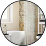 SONGMICS Kerek fürdőszobai tükör fekete keretben 40 cm (LWM104B01)