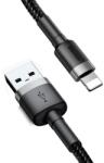 Baseus Cafule töltőkábel USB-A ➝ Lightning, 1.5A, QC 3.0, 2 m - Fekete