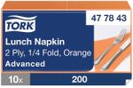 Tork papírszalvéta 2 rétegű 33x33 cm 1/4 hajtású 200 lap/csomag - narancs