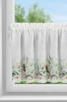 Takoy Perdea din vitraliu ESTERA realizată din etamină, decorată cu un imprimeu de flori și dantelă 150 x 60 cm