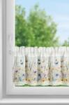 Takoy Perdea din vitraliu ROZALIE realizată din etamină, decorată cu un imprimeu de flori și dantelă 150 x 30 cm