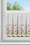 Takoy Perdea din vitraliu ROZALIE realizată din etamină, decorată cu un imprimeu de flori și dantelă 150 x 60 cm
