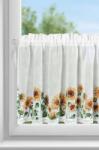 Takoy Perdea din vitraliu HELIA din etamină realizată cu un imprimeu floral și dantelă 150 x 60 cm