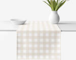Goldea pamut asztali futó - latté kockás 50x180 cm
