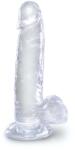 King Cock Clear Dildo Transparent cu Ventuza Dildo
