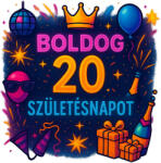  Boldog 20. Születésnapot partys bögre (Boldog_20_szuletesnapot_partys__bogre)