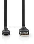 Nedis CCGB60800BK15 flexibilis USB A - USB C (USB-C) kábel, USB2.0, 15W, hossz 1, 5m, fekete rugalmas szilikon (CCGB60800BK15) (CCGB60800BK15)