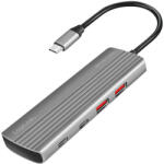 LogiLink Ultravékony USB 3.2 Gen2 Hub, 2x USB-A, 5x USB-C, PD, 100 W, Asztroszürke