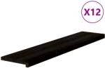 vidaXL lépcsőfokok 12 db Sötétbarna 120x25x2 cm tömör fa tölgyfa 3283042 (3283042)