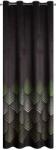 Eurofirany ANGELINA dekoratív függöny, fém gyűrűkkel, 140x250 Fekete/Olívazöld (387300)