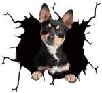 Original Deals Chihuahua kutya dekoratív matrica otthonra vagy autóra, prémium öntapadó, 30 x 30 cm, eredeti ajánlatok (22AGL1105)