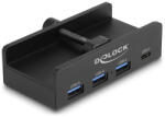 Delock Külső USB 5 Gbps 4 Port Hubon Keresztül 3 x A-típusú USB És 1 x USB Type-C -k Záró Csavarmenettel