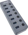 InLine 35395D hálózati csatlakozó USB 3.2 Gen 1 (3.1 Gen 1) Type-A 5000 Mbit/s Szürke (35395D) (35395D)