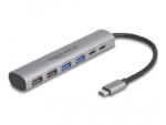 Delock 6 Portos USB Hub 4 x A-típusú USB Anyával És 2 x USB Type-C Anya Csatlakozóval
