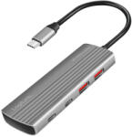LogiLink Ultravékony USB 3.2 Gen2 Hub, 2x USB-A, 2x USB-C, PD, 100 W, Asztroszürke