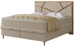 Meble Polskie Kárpitozott ágy matracokkal és tárolóval NAOMI 180x200 cm bézs 04KTCLU735P180S1ED6 (MF0017)