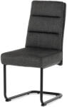 Artium Szánkótalpas Étkezőszék, zsebrugós ülőfelület, fogantyú a háttámlán, szürke szövet, fekete fém