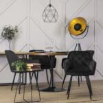 WIPMEB LINO Asztal 100 cm Dió/fekete