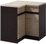 Wipmeb Konyhai Alsószekrény, Sarokelem (Bal) Sötét/Világos Sonoma Színben. LIVIA LV-12/D 90 N