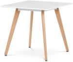 Artium Étkezőasztal 80x80x74 cm, MDF, fehér matt lakk, tömör bükk lábak. DT-312