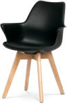 Artium Műanyag Étkezőfotel Fekete Színben Műbőr Ülőpárnával, Bükkfa Lábbal. CT-771