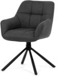 Artium Forgó Étkezőszék, sötétszürke szövet, 90°/90° (bal/jobb) forgó mechanizmus, fekete fém